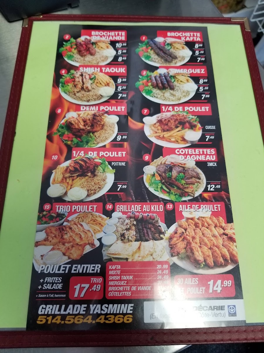 Grillades Yasmine Menu - Image 3